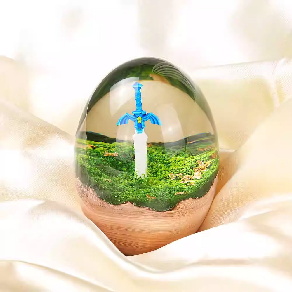 Zelda Master Sword with Silent Princess Flower Resin Decor