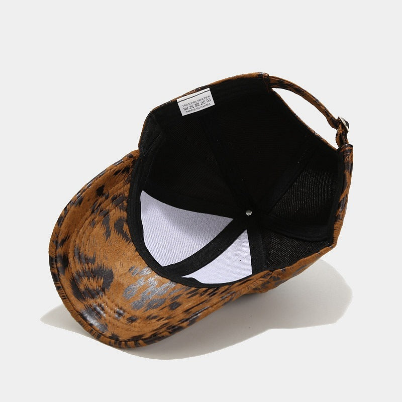 Gorra de béisbol de piel sintética con estampado animal Mayweather