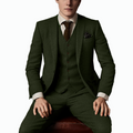 Classic 3 Piece Mens Suit with Tweed and Peak Lapel
