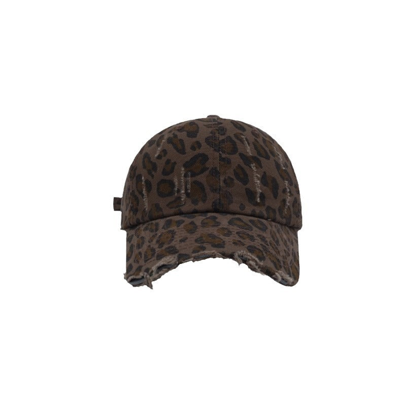 Levert Leopard Print Cotton Peaked Cap