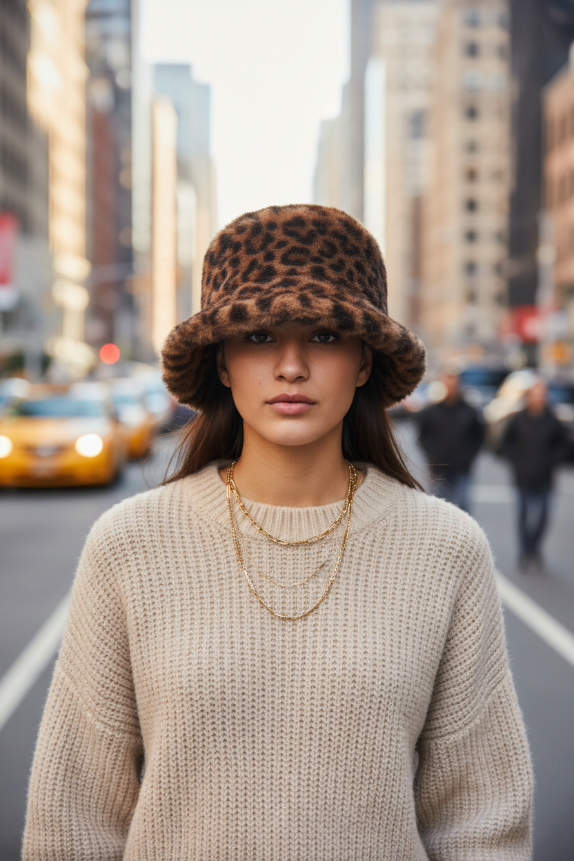 Gorra de béisbol con estampado de leopardo Parker – Poliéster unisex, talla única