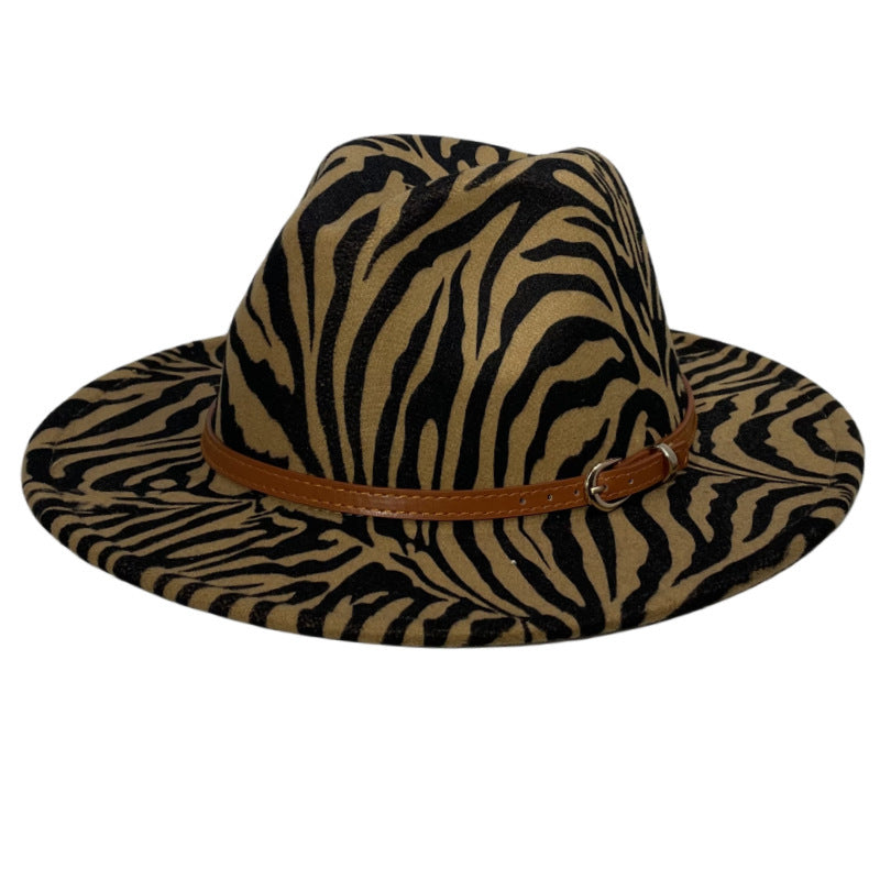 Sanderson Animal Print Felt Fedora Hat with Band