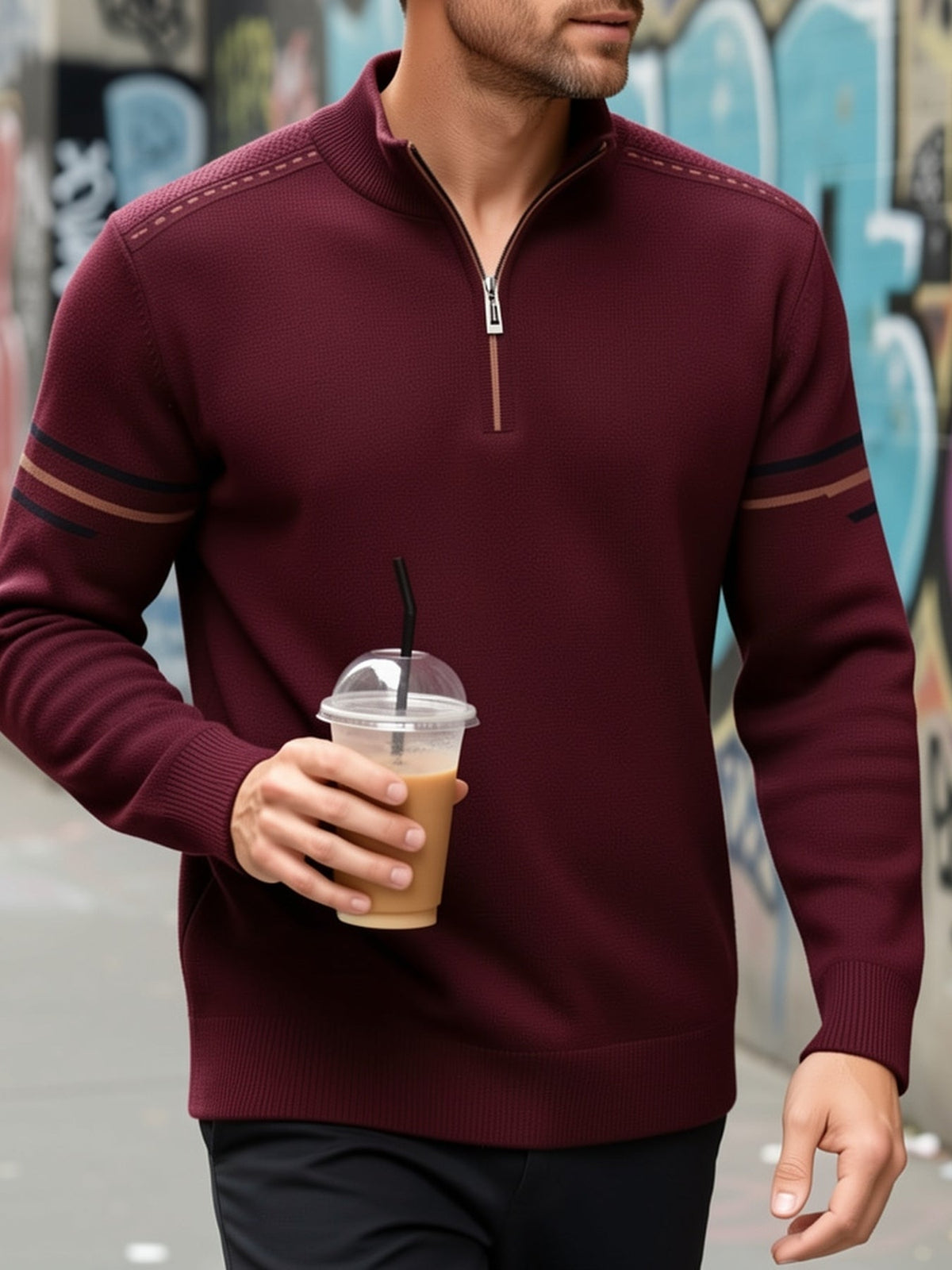 Alden | Zip-Neck Knit Sweater