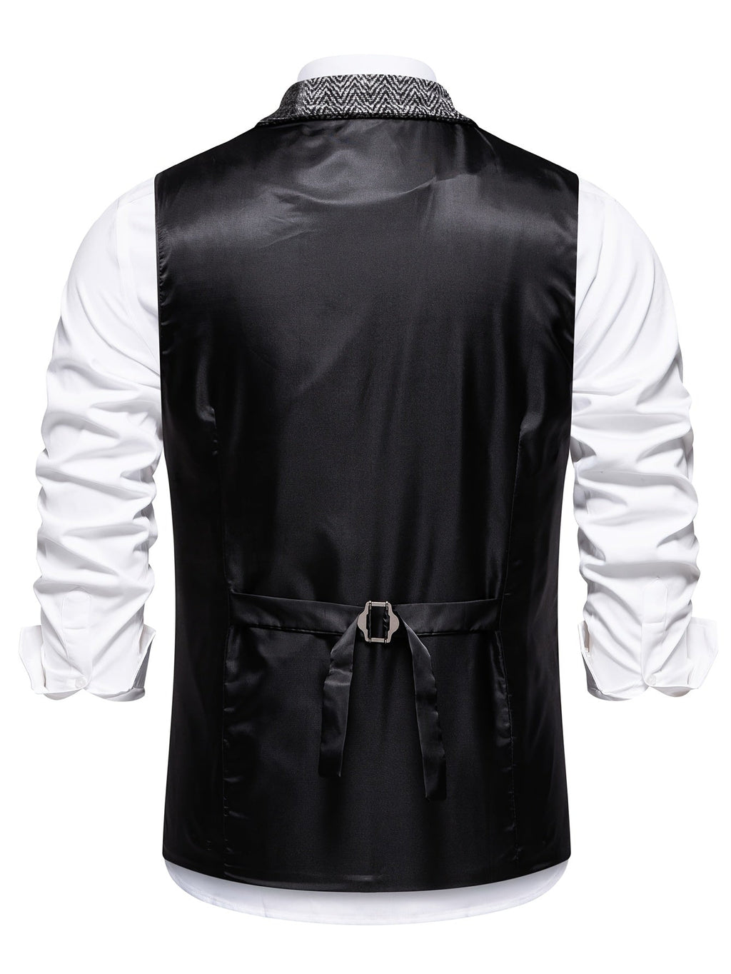 Benedict | Patchwork Vest with Herringbone Pattern