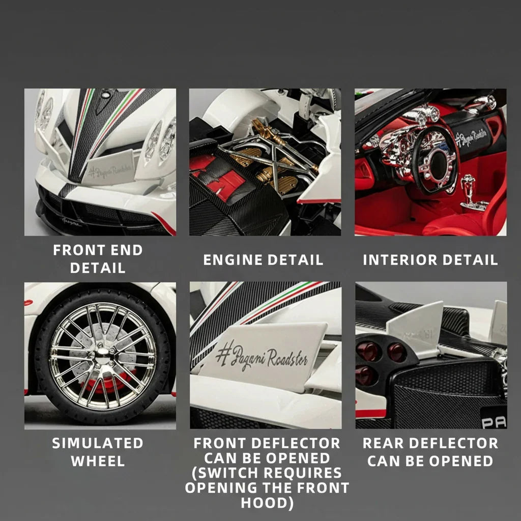 1:18 Pagani Huayra Diecast Model Car with Lights