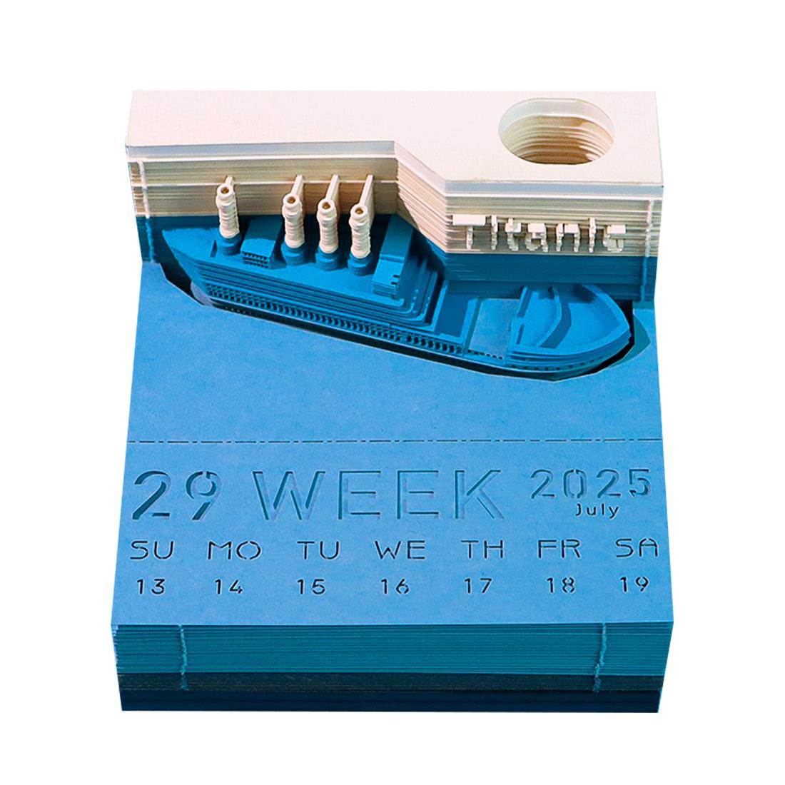 3D Art Memo Pad & LED Desk Calendar