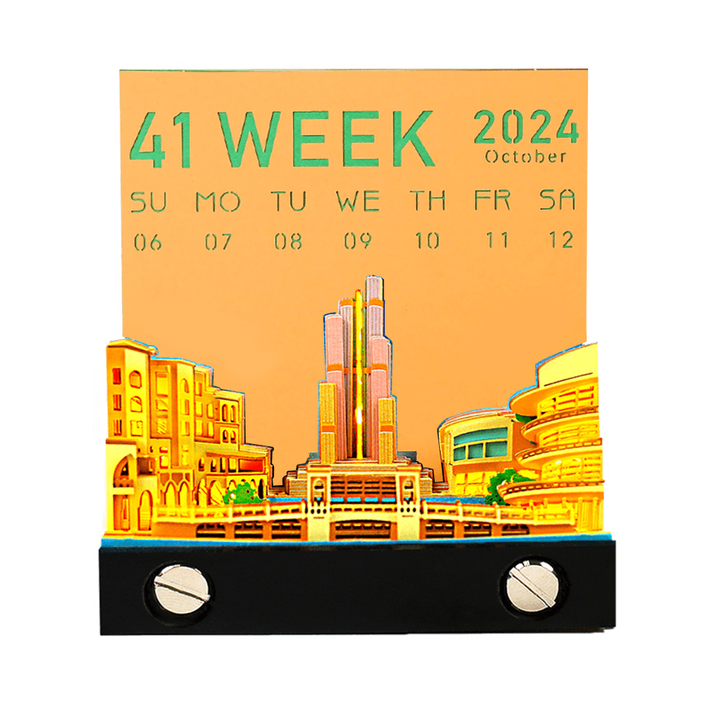 3D Art Memo Pad & LED Desk Calendar