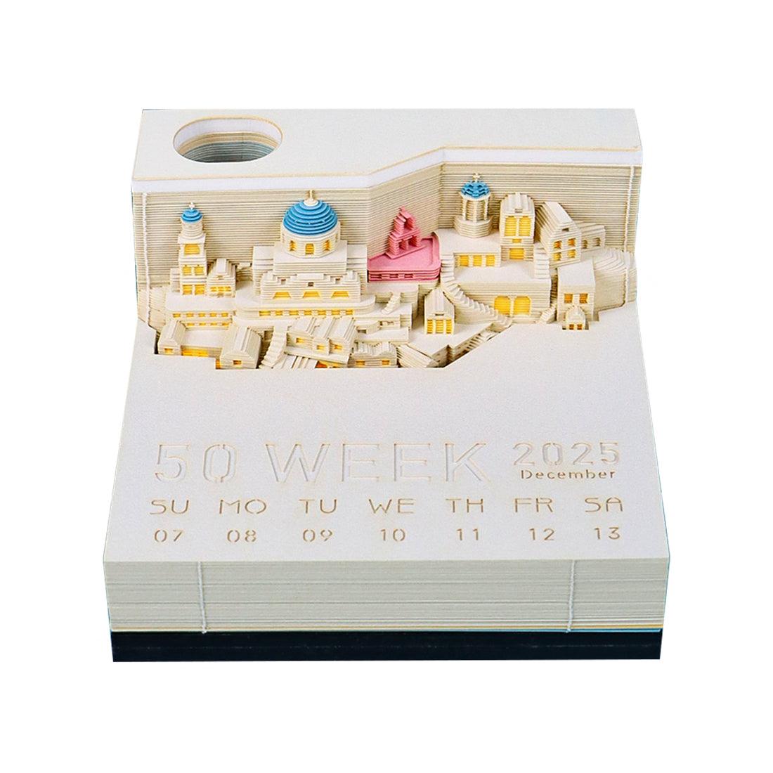 3D Art Memo Pad & LED Desk Calendar