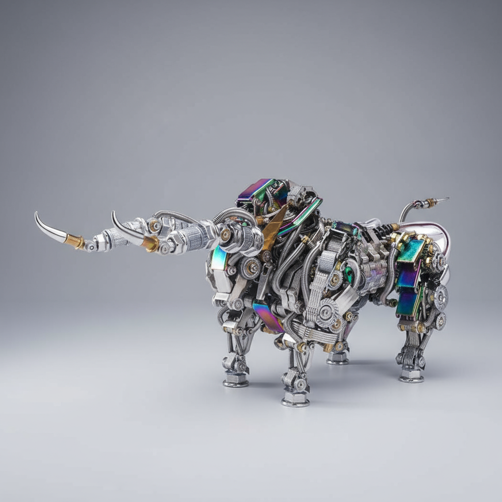 3D Metal Mechanical Bull Kit 1087 Pieces
