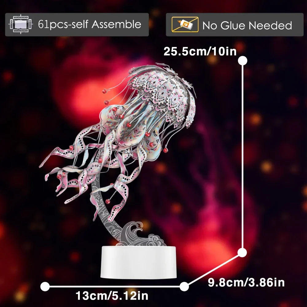 3D Metal Puzzle Jellyfish Kit, 61 Pieces