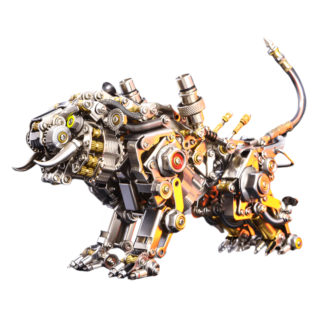 3D Metal Bengal Tiger Model Kit with LED Eyes
