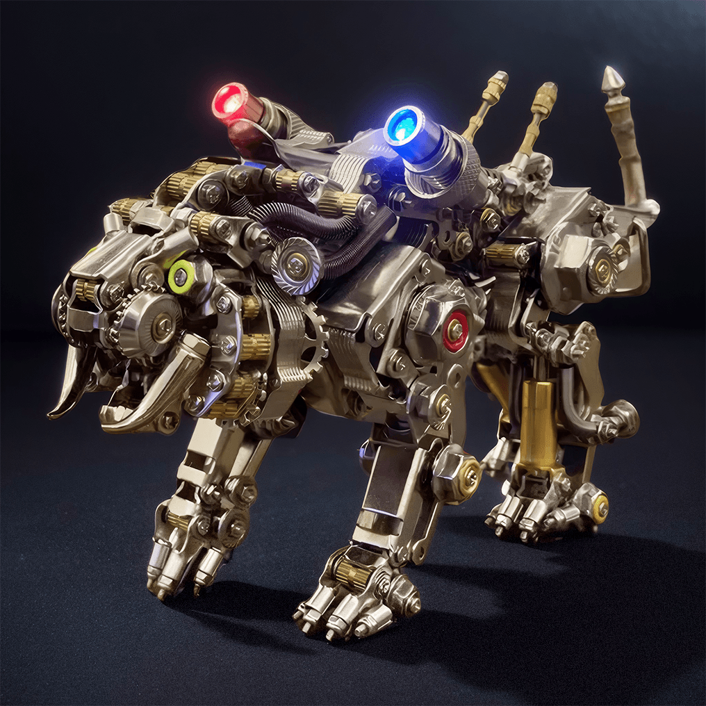3D Metal Bengal Tiger Model Kit with LED Eyes