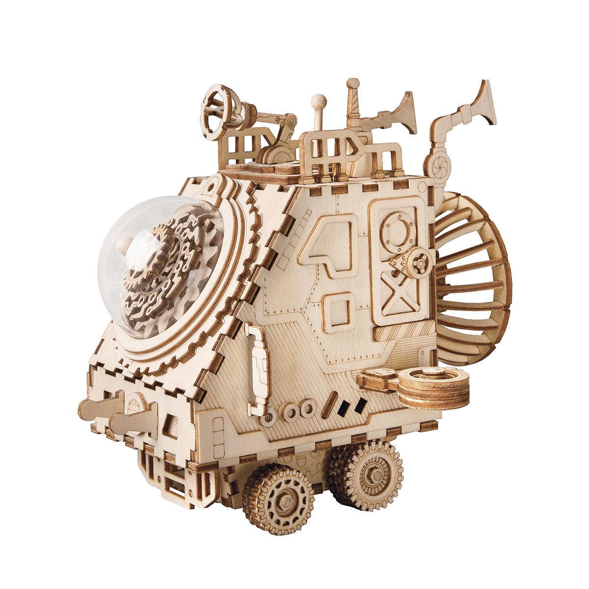 Cosmic Voyager Steampunk Spaceship Music Box