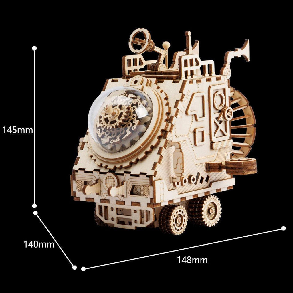 Cosmic Voyager Steampunk Spaceship Music Box