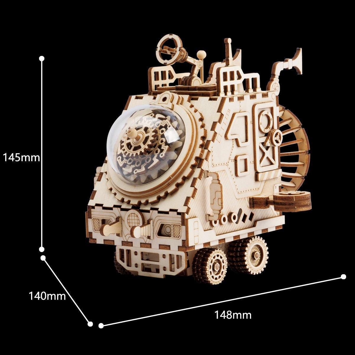 Cosmic Voyager Steampunk Spaceship Music Box