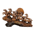 Eight Galloping Horses Feng Shui Resin Sculpture
