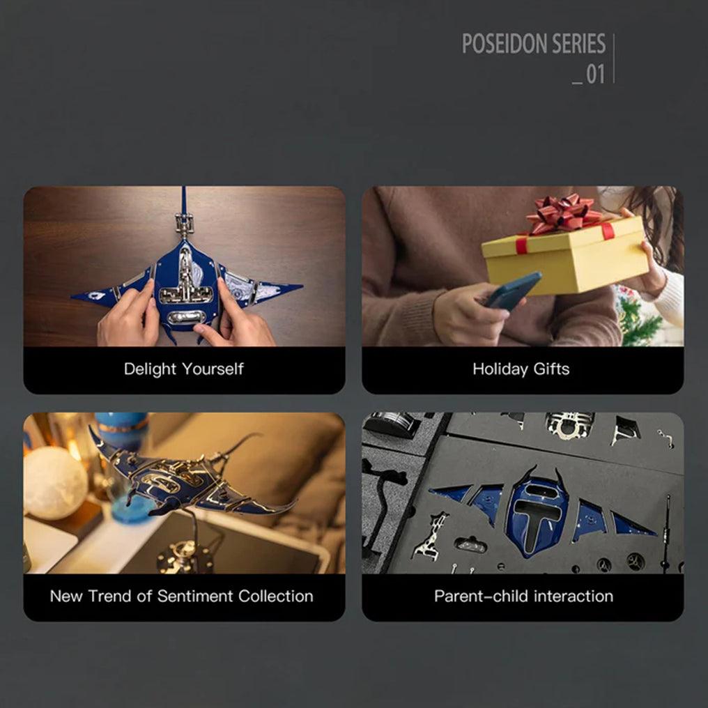 Manta Ray 3D Metal Model Kit with LED Lights