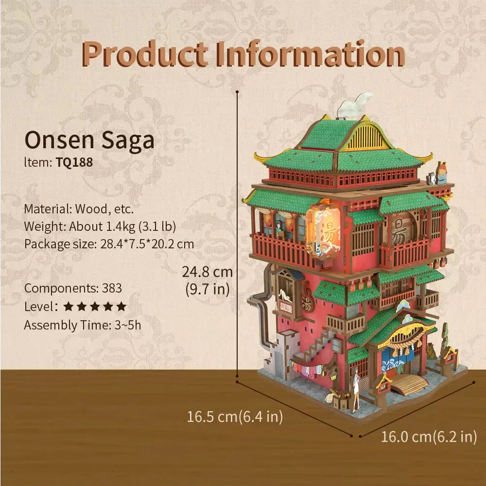 Onsen Saga 3D Wooden Puzzle Storage Box