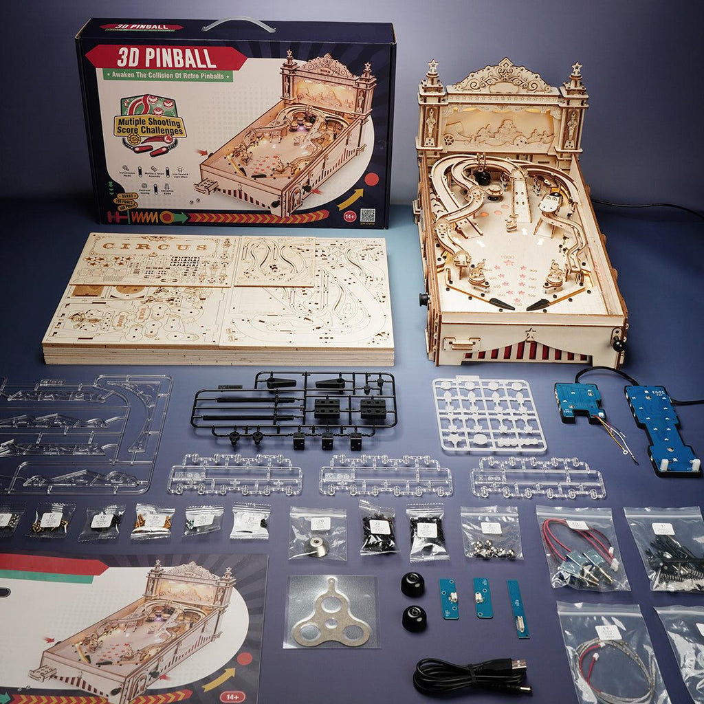 3D Pinball Machine Wooden Puzzle Kit