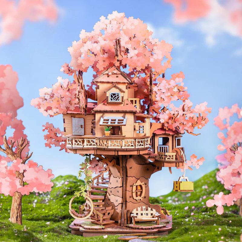 Sakura Tree House 3D Wooden Puzzle Kit