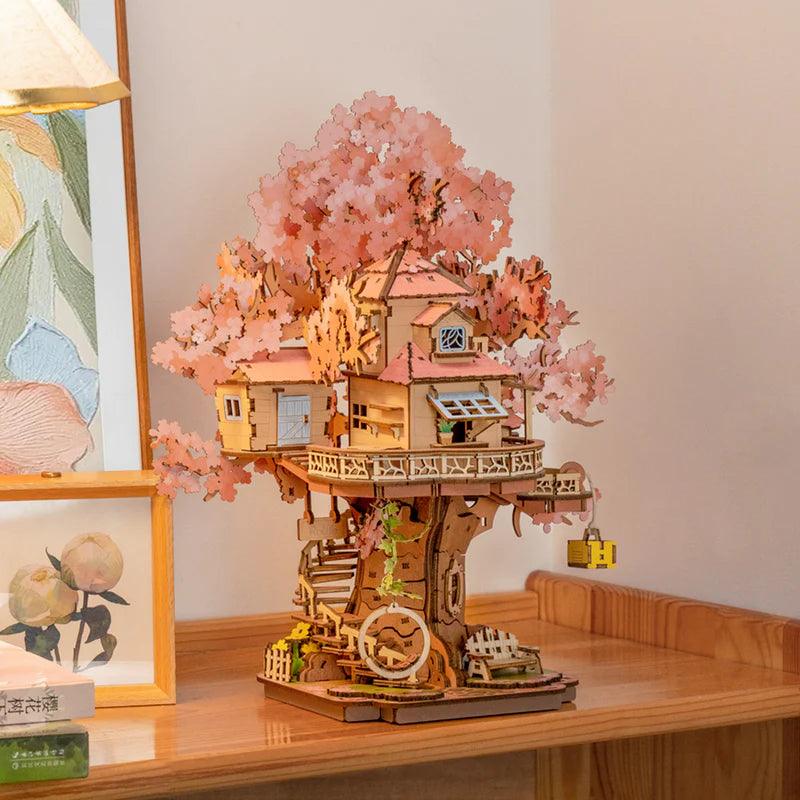 Sakura Tree House 3D Wooden Puzzle Kit