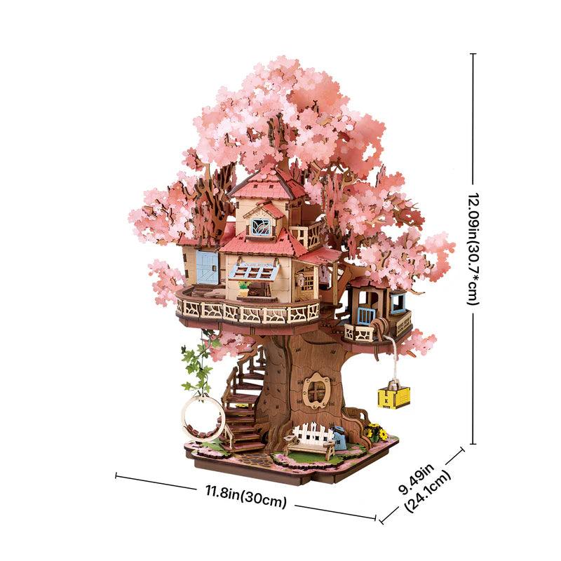 Sakura Tree House 3D Wooden Puzzle Kit