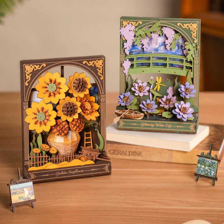 3D Wooden Sunflower Puzzle Night Light