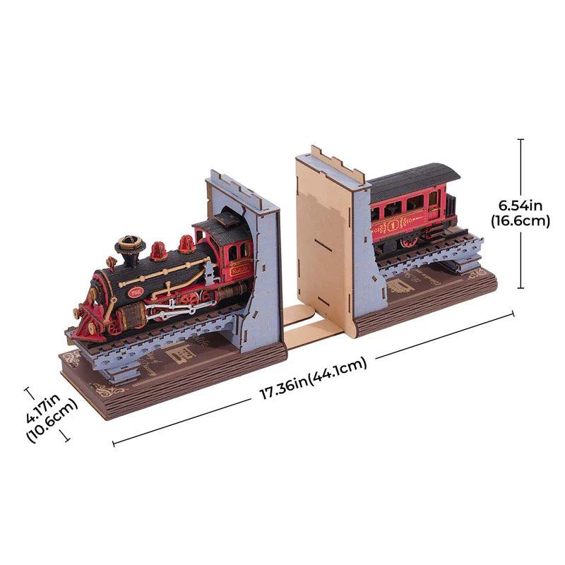 Vintage Railway Train Bookends Set