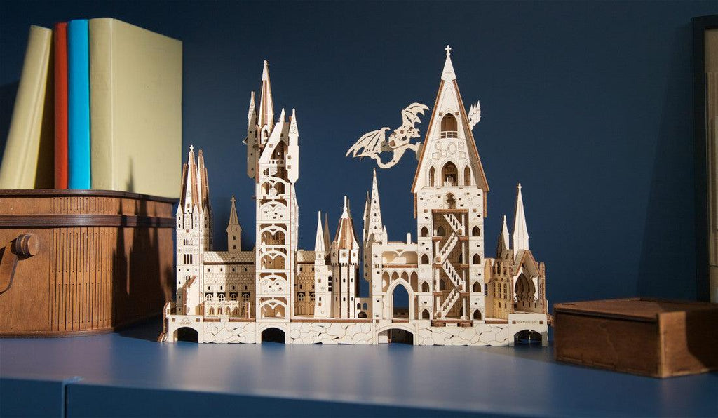 Wizard Castle 3D Wooden Puzzle Kit with Dragon