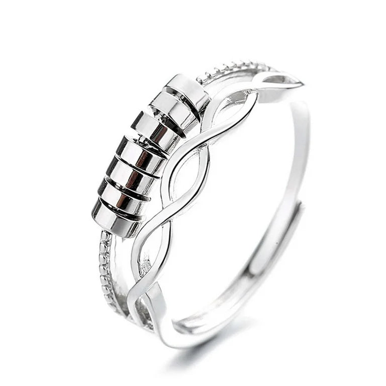 Silver Infinity Fidget Ring Adjustable