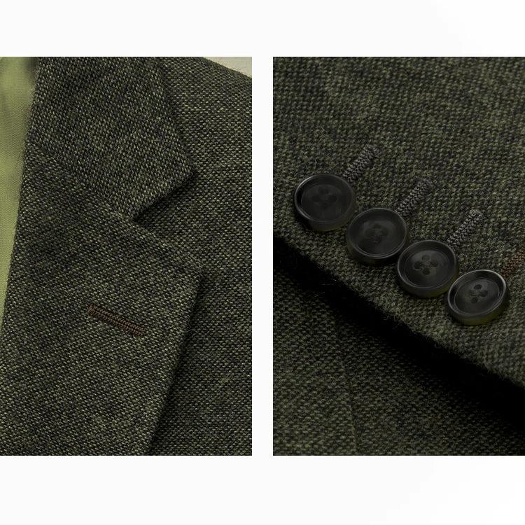 Sweetearing Men's Tweed Suit Wedding Suit Prom Tuxedo