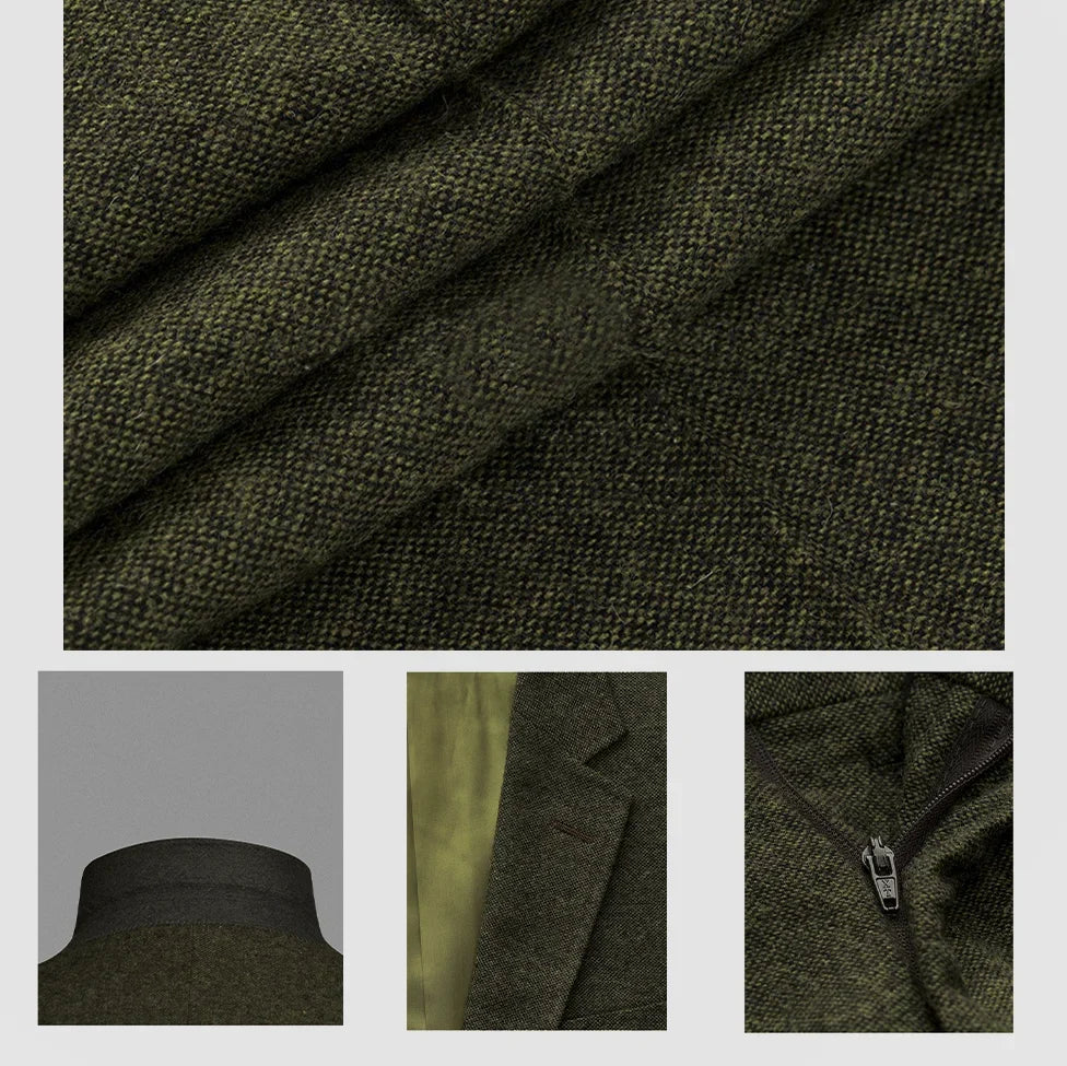 Sweetearing Men's Tweed Suit Wedding Suit Prom Tuxedo