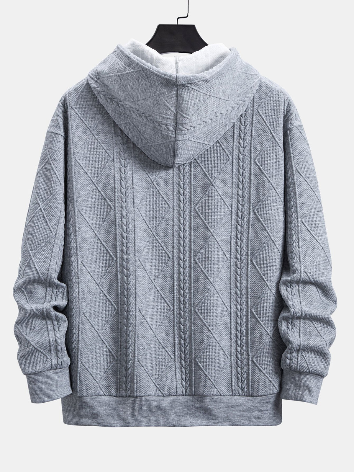 Sudadera con capucha de corte holgado y jacquard geométrico