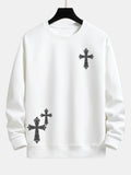 Ornamental Cross Print Relax Fit Sweatshirt
