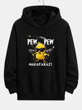 Sweat à capuche coupe décontractée imprimé poulet PEW PEW MADAFAKAS