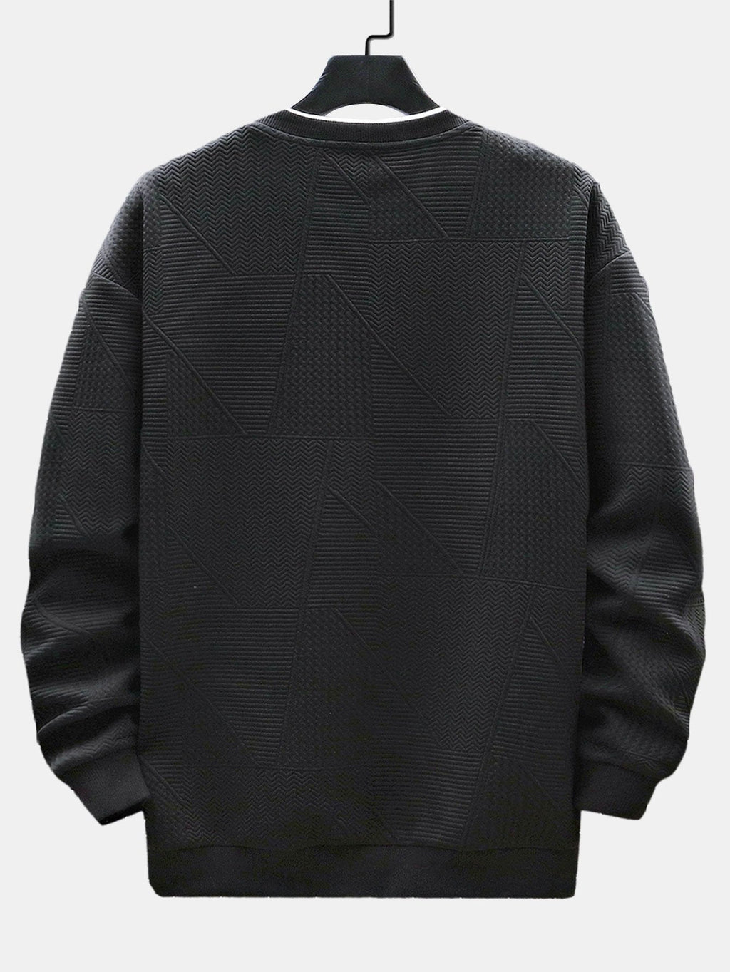 Geometric Stripe Jacquard Sweatshirt