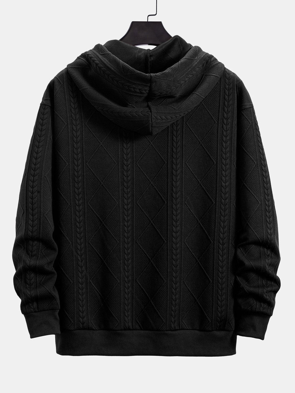 Sudadera con capucha de corte holgado y jacquard geométrico