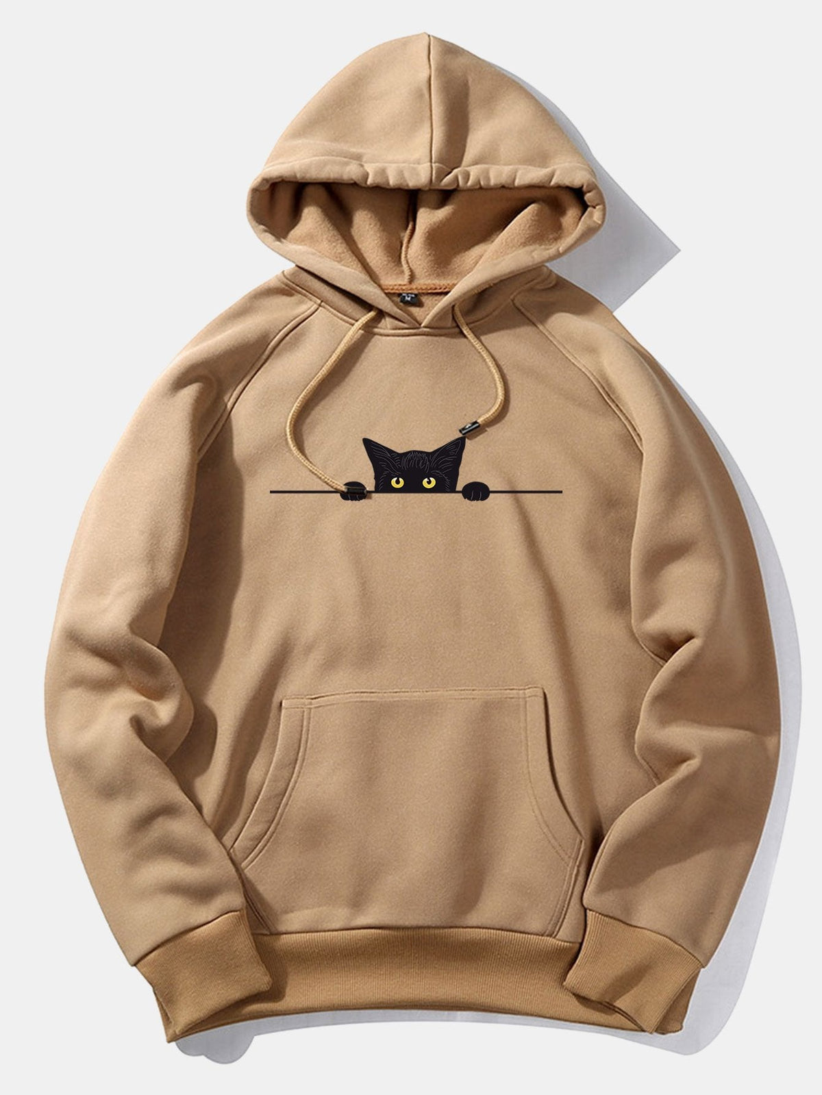 Sudadera con capucha y estampado de gato negro