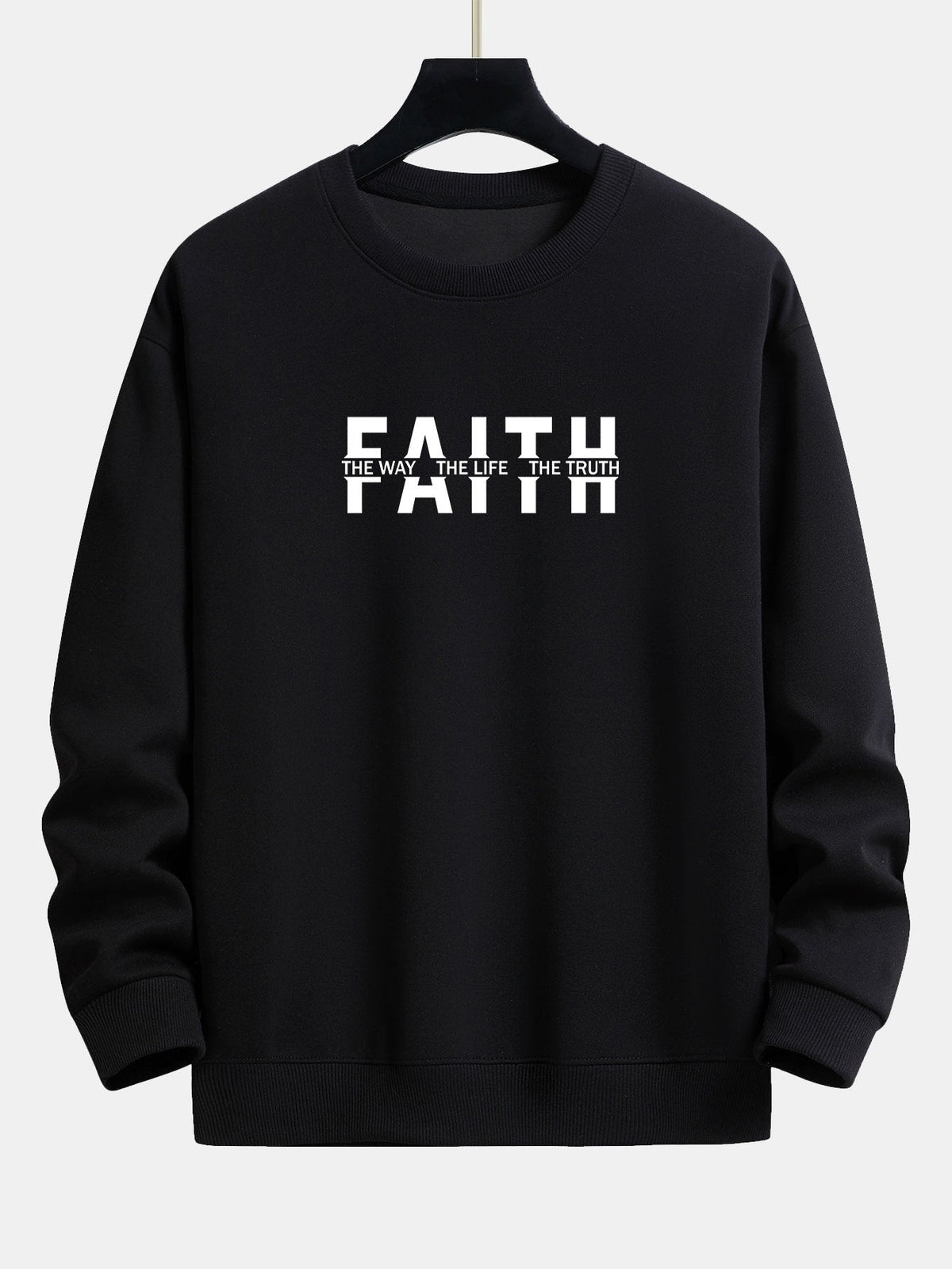 Faith Slogan Print Relax Fit Sweatshirt