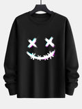 Brushstroke Smiley Print Relax Fit Sweatshirt
