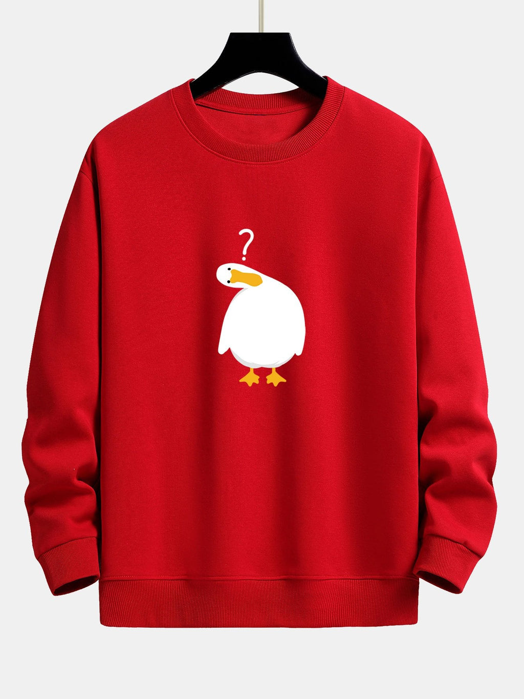 Doubtful Goose Print Relax Fit Sweatshirt