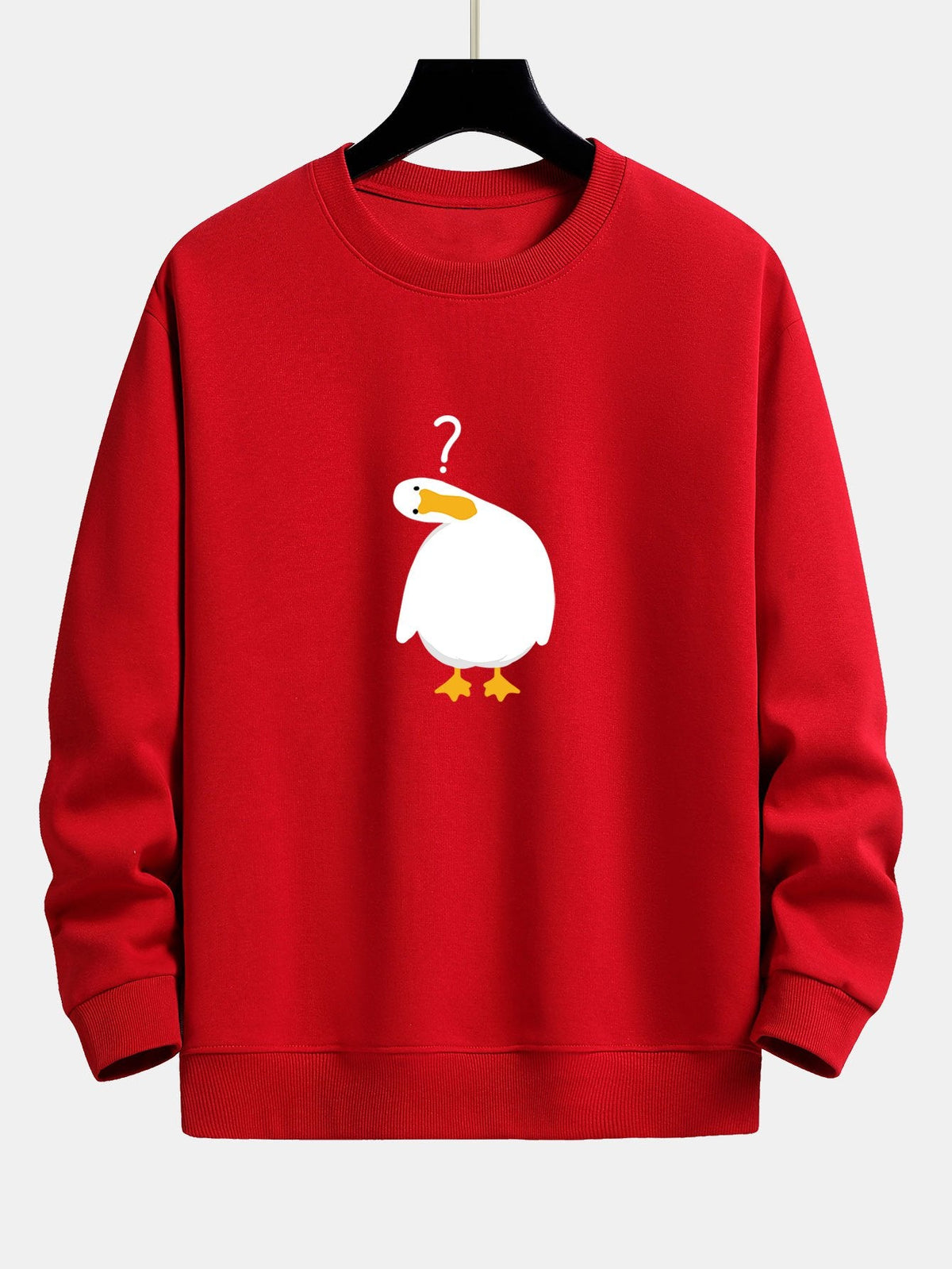 Doubtful Goose Print Relax Fit Sweatshirt