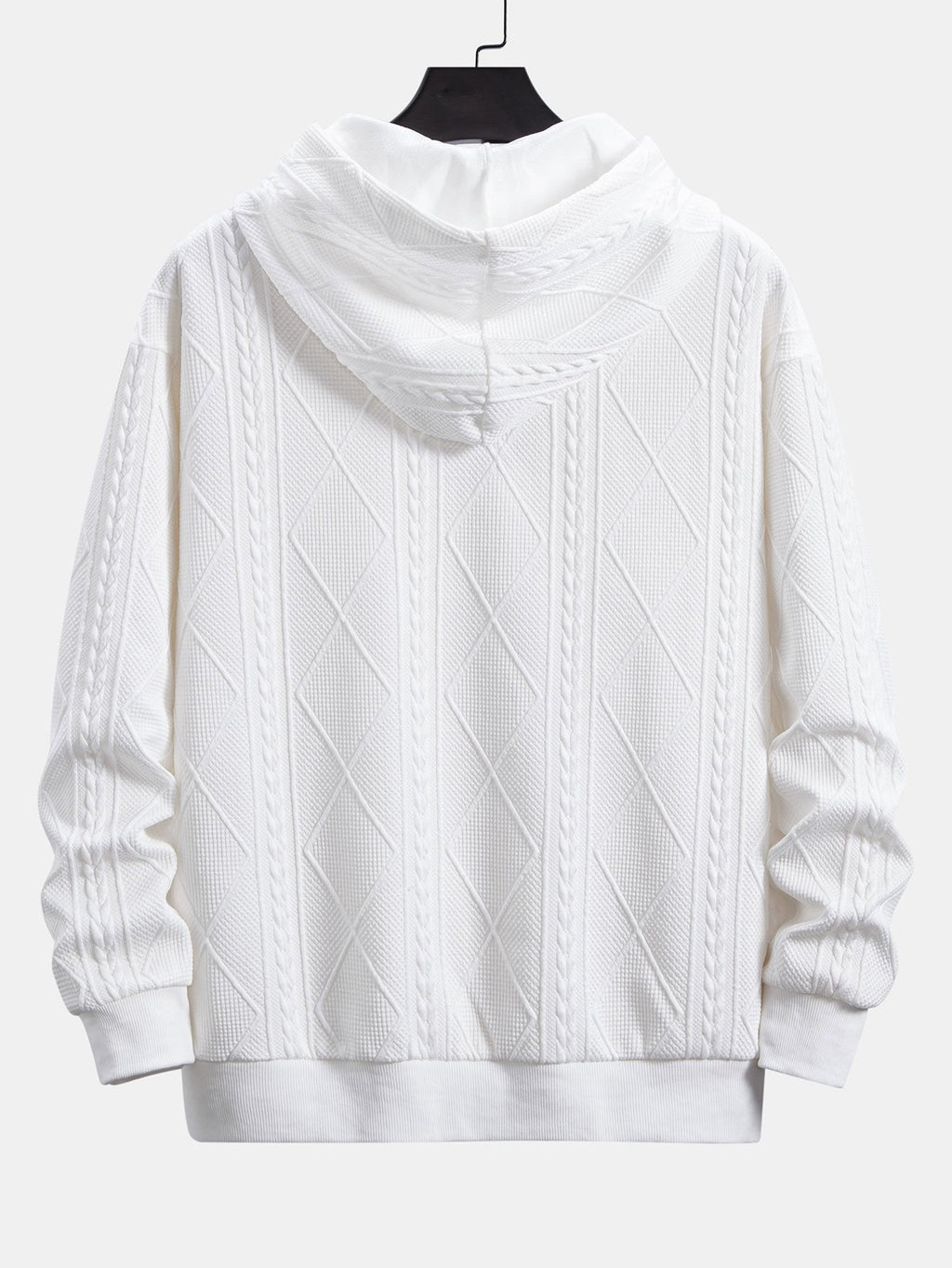 Sudadera con capucha de corte holgado y jacquard geométrico