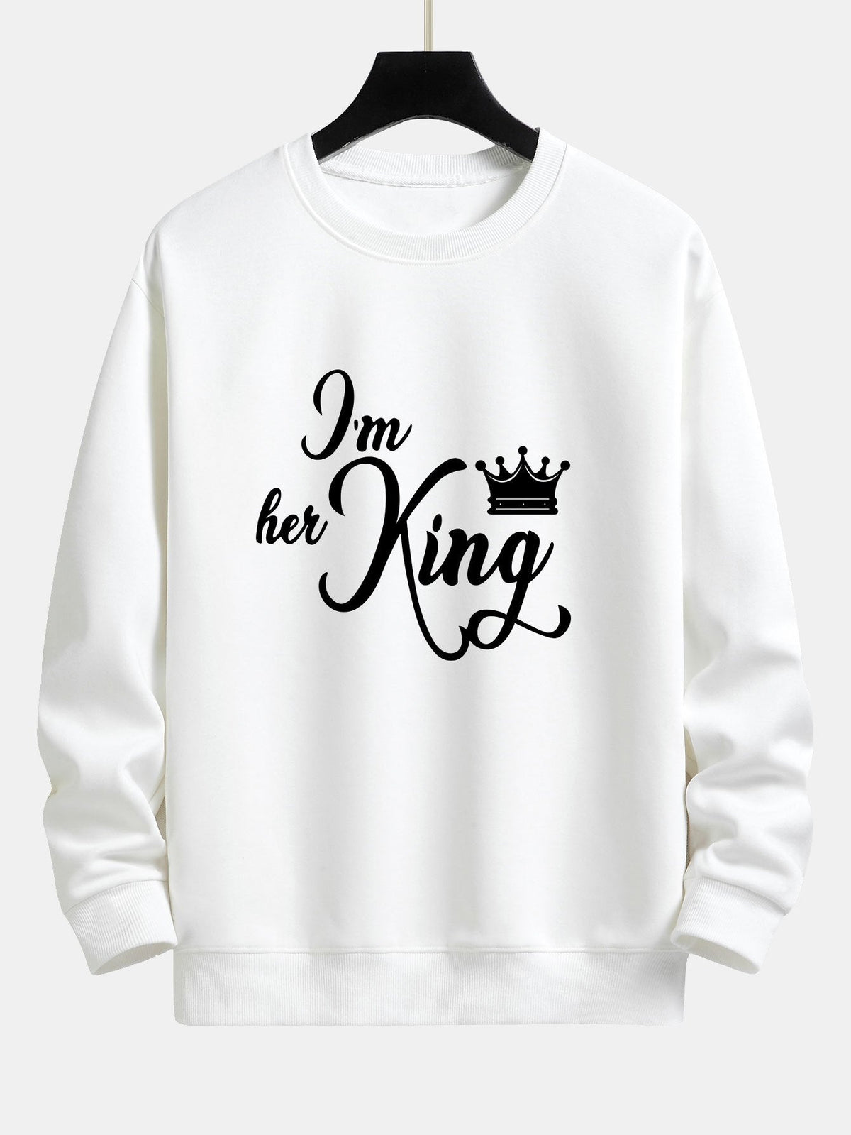 Her King Couple Print Relax Fit Sweatshirt