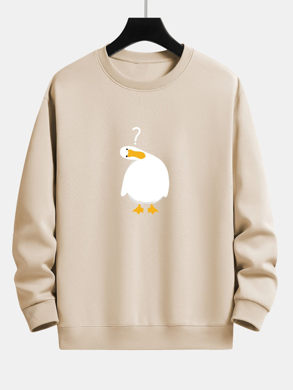 Doubtful Goose Print Relax Fit Sweatshirt