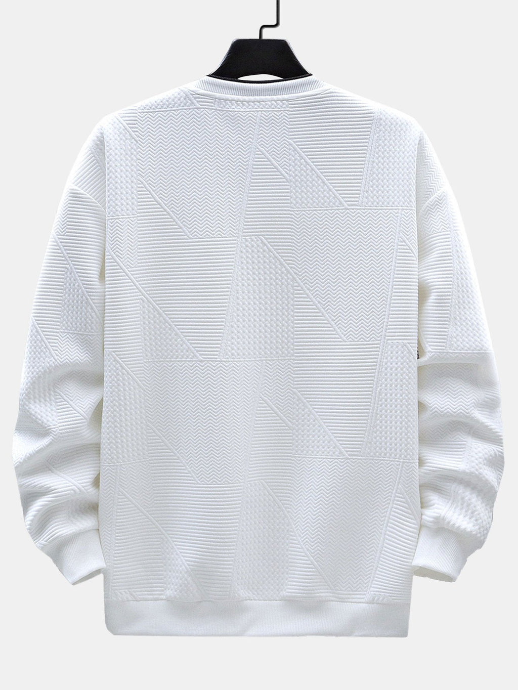 Geometric Stripe Jacquard Sweatshirt