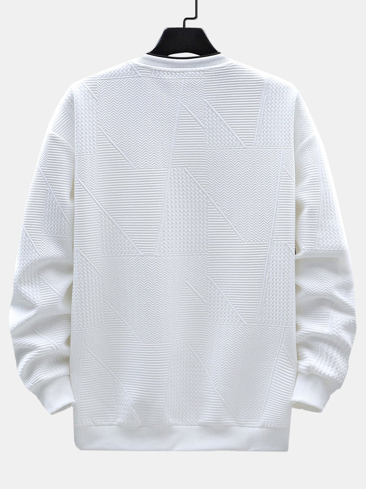 Geometric Stripe Jacquard Sweatshirt