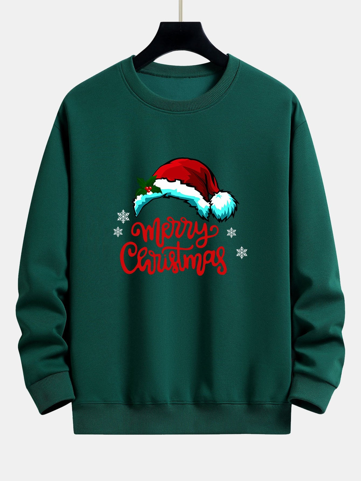 Christmas Hat Print Relax Fit Sweatshirt