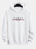 Sudadera con capucha de corte holgado y estampado de eslogan Stripe Paris