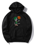 Sweat à capuche imprimé squelette de basket-ball
